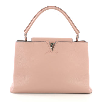 Louis Vuitton Capucines Handbag Leather MM Pink 396174