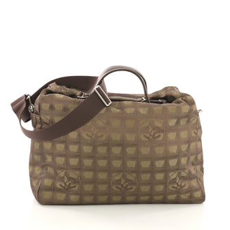 Chanel Travel Line Duffle Bag Nylon Medium Green 3961753