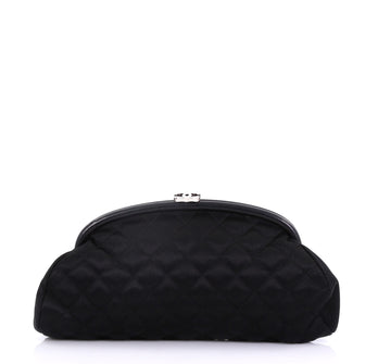 Chanel Timeless Clutch Quilted Satin Black