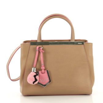 Fendi 2Jours Handbag Leather Petite Neutral
