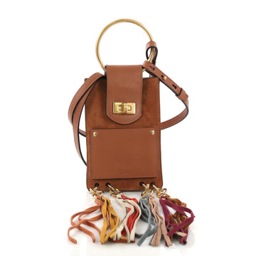 Chloe Jane Crossbody Bag Leather and Suede Mini Brown 3961766