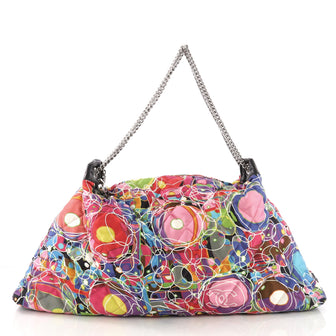 Chanel Kaleidoscope Chain Tote Quilted Printed Satin Large 396176
