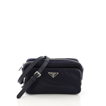 Prada Front Pocket Crossbody Bag Tessuto Small Blue 3961795