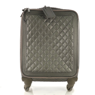 Chanel Coco Case Rolling Trolley Quilted Caviar Gray 396331