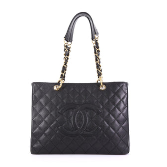 Chanel Grand Shopping Tote Quilted Caviar Black 396602