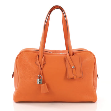 Hermes Victoria II Handbag Clemence 35 Orange