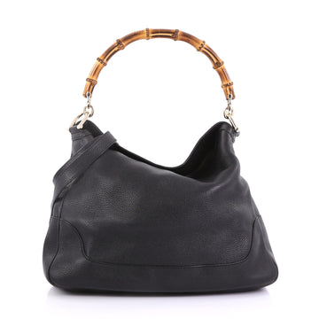 Gucci Diana Bamboo Convertible Shoulder Bag Leather Medium Black 3966714