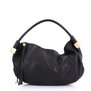 Chanel Vintage Dice Top Handle Bag Leather Medium Black 396679