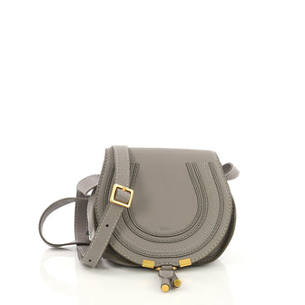 Chloe Marcie Crossbody Bag Leather Mini Gray 3967001