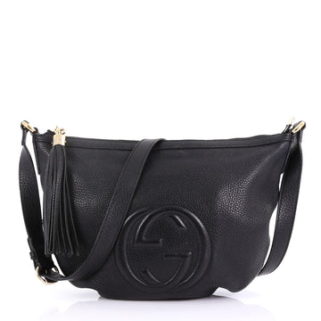 Gucci Soho Messenger Bag Leather Small Black 396741
