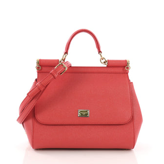 Dolce & Gabbana Miss Sicily Handbag Leather Medium Red 3967533