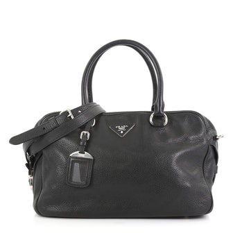 Prada Convertible Boston Bag Vitello Daino Small Black 3967543