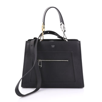 Fendi Runaway Handbag Leather Small Black 3967545