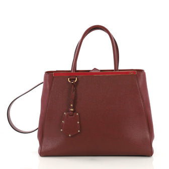 Fendi 2Jours Handbag Leather Large Red