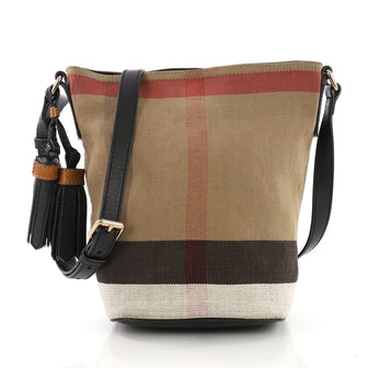 Burberry Ashby Handbag House Check Canvas Mini Neutral