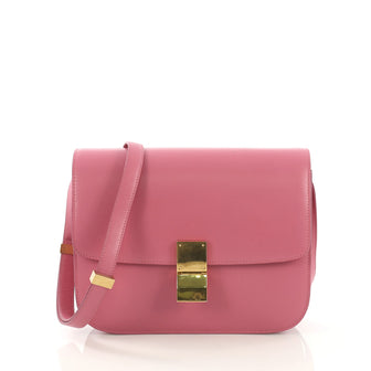 Celine Classic Box Bag Smooth Leather Medium Pink