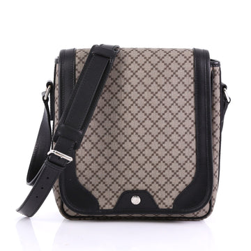 Gucci Snap Flap Messenger Bag Diamante Coated Canvas Medium