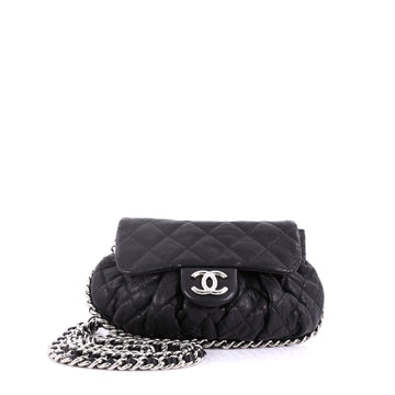 Chanel Chain Around Flap Bag Quilted Leather Small Black