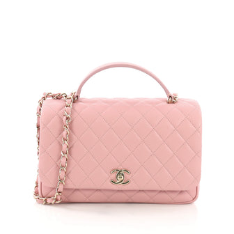 Chanel Citizen Chic Top Handle Bag Quilted Lambskin Small Pink