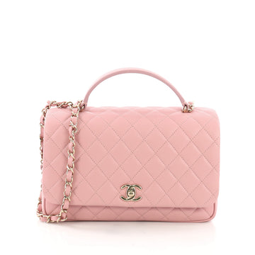 Chanel Citizen Chic Top Handle Bag Quilted Lambskin Small Pink