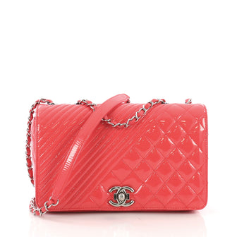 Chanel Coco Boy Flap Bag Quilted Patent Medium Pink 39683/11