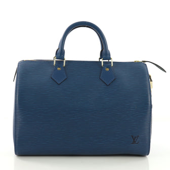 Louis Vuitton Speedy Handbag Epi Leather 30 Blue 396832