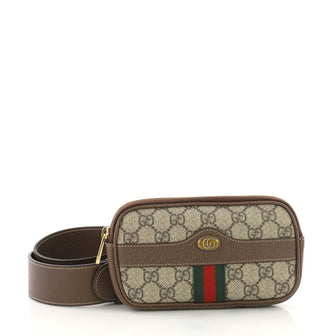 Gucci Ophidia Belt Bag GG Coated Canvas Mini Brown 396841