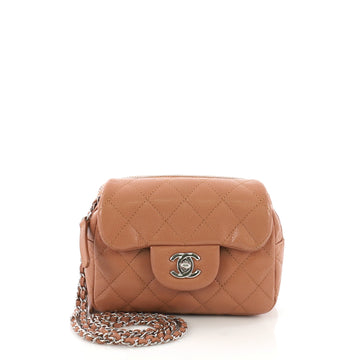 Chanel Wallet on Chain Flap Bag Quilted Caviar Mini Neutral 3968511