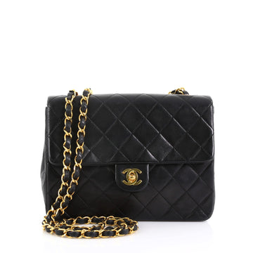 Chanel Vintage Square Classic Flap Bag Quilted Lambskin Small Black 39685/14
