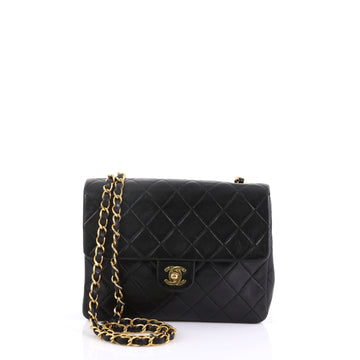 Chanel Vintage Square Classic Flap Bag Quilted Lambskin Small Black 39685/15