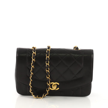 Chanel Vintage Diana Flap Bag Quilted Lambskin Small Black 3968520