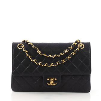 Chanel Vintage CC Chain Flap Bag Quilted Lambskin Medium Blue 39685/24