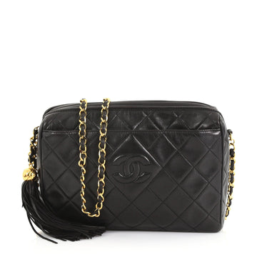 Chanel Vintage Diamond CC Camera Bag Quilted Leather Medium Black 39685/28