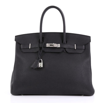 Hermes Birkin Handbag Black Togo with Palladium Hardware 35 3968533