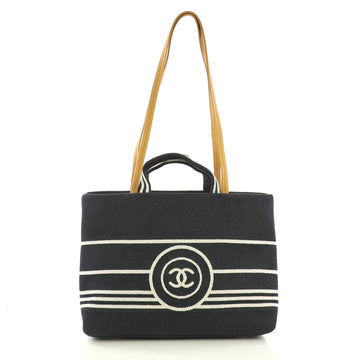 Chanel CC Shopping Tote Denim Large Blue