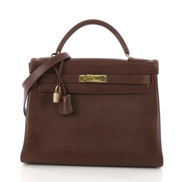 Hermes Kelly Handbag Brown Courchevel with Gold Hardware 32 3968541