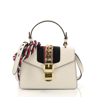 Gucci Sylvie Top Handle Bag Leather Mini White