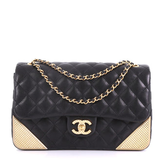 Chanel Rock the Corner Flap Bag Quilted Leather Medium Black