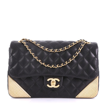 Chanel Rock the Corner Flap Bag Quilted Leather Medium Black