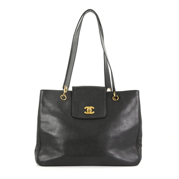 Chanel Vintage Front Pocket Tote Caviar Medium Black 39685/71