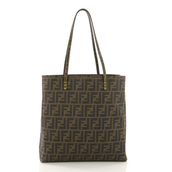 Fendi Shopping Tote Zucca Coated Canvas Medium Brown 3968586