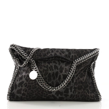 Stella McCartney Falabella Fold Over Bag Shaggy Deer Black 396971