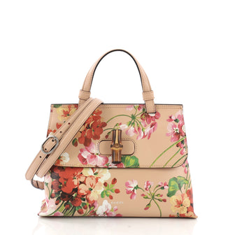 Gucci Bamboo Daily Top Handle Bag Blooms Print Leather 3971123