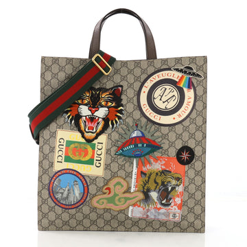 Gucci Courrier Convertible Soft Open Tote GG Coated Canvas 3971131