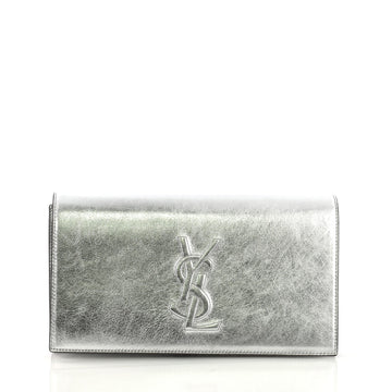 Saint Laurent Belle de Jour Clutch Leather Large Silver 3971134