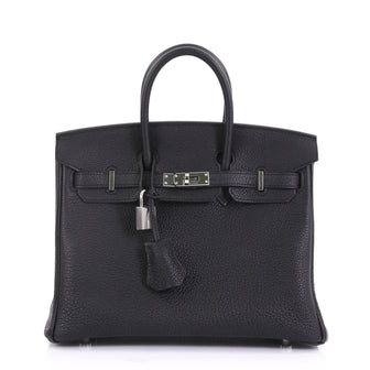 Hermes Birkin Handbag Black Togo with Palladium Hardware 25 3971147