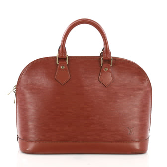 Louis Vuitton Alma Handbag Epi Leather PM Brown 397132