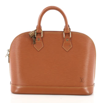 Louis Vuitton Alma Handbag Epi Leather PM Brown 397135