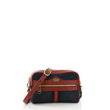 Gucci Ophidia Shoulder Bag Suede Mini Blue 397142