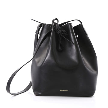 Mansur Gavriel Bucket Bag Leather Large Black 397181